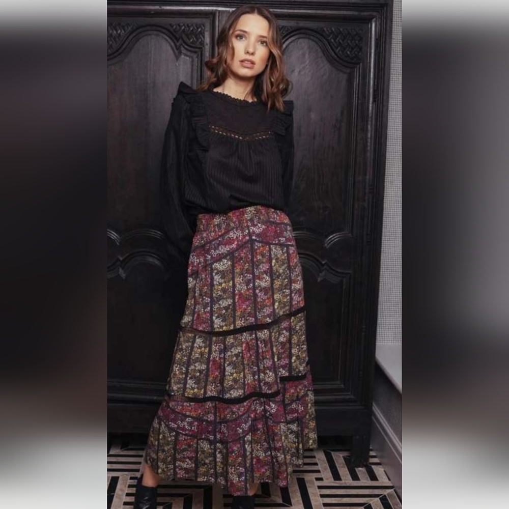 Caballero Collection Floral Maxi Skirt Medium